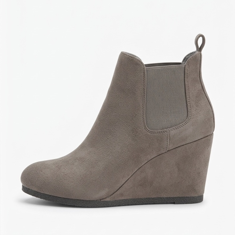 Women's Gray Wedge Ankle Boots